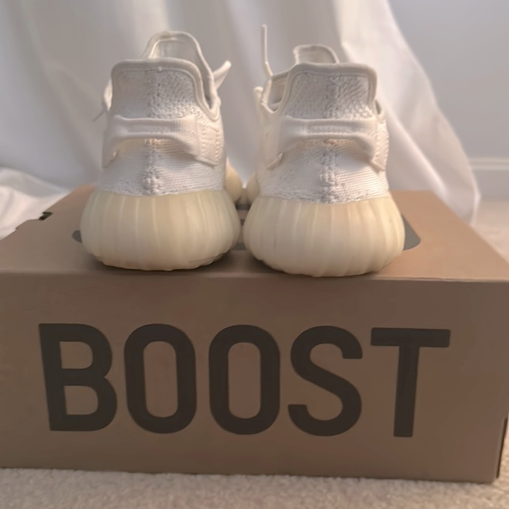 Men’s triple white Adidas  Yeezy Boost